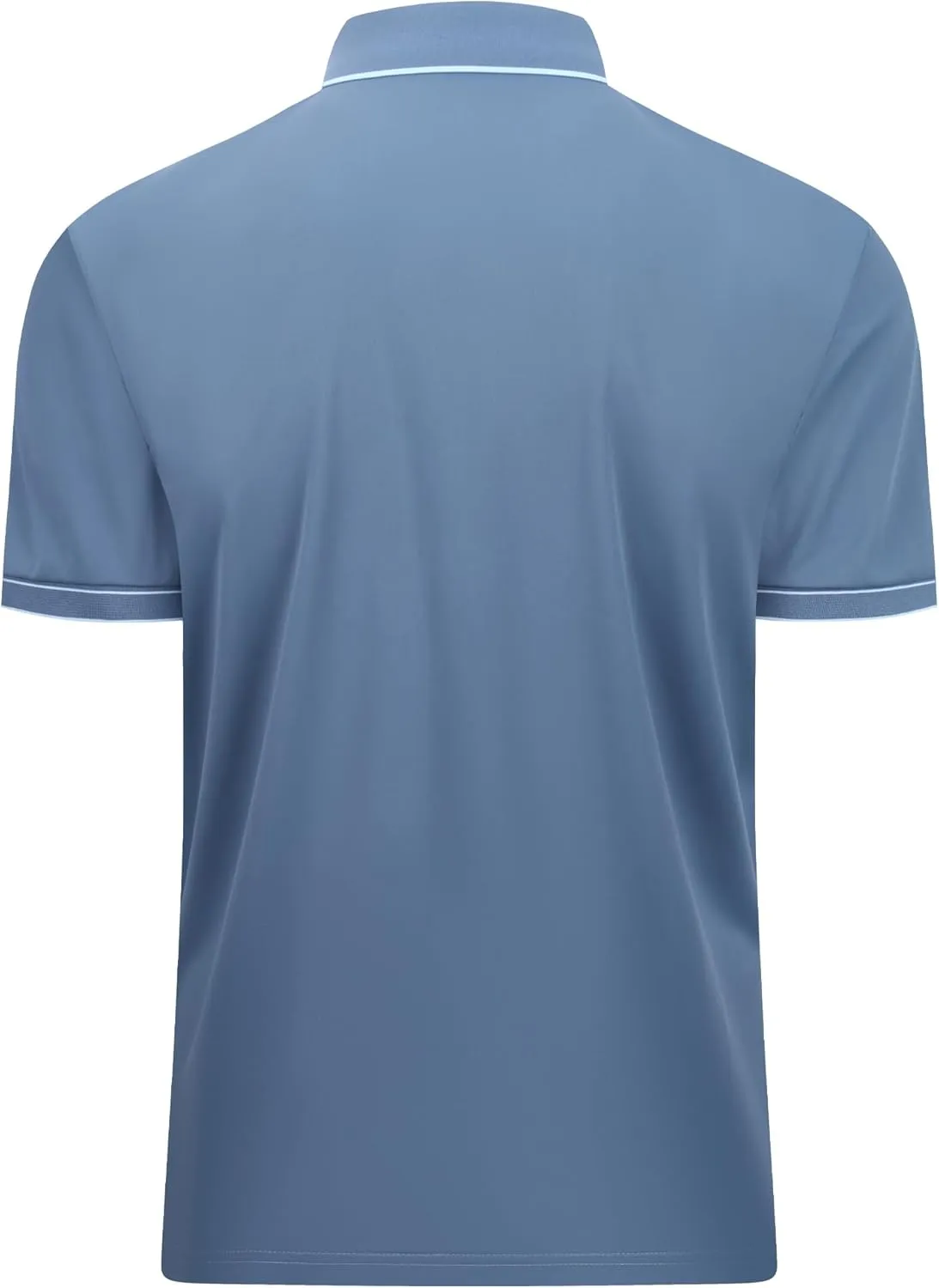Alex Vando Mens Zipper Golf Shirt Moisture Wicking Zip Up Solid Fashion Polo Shirts