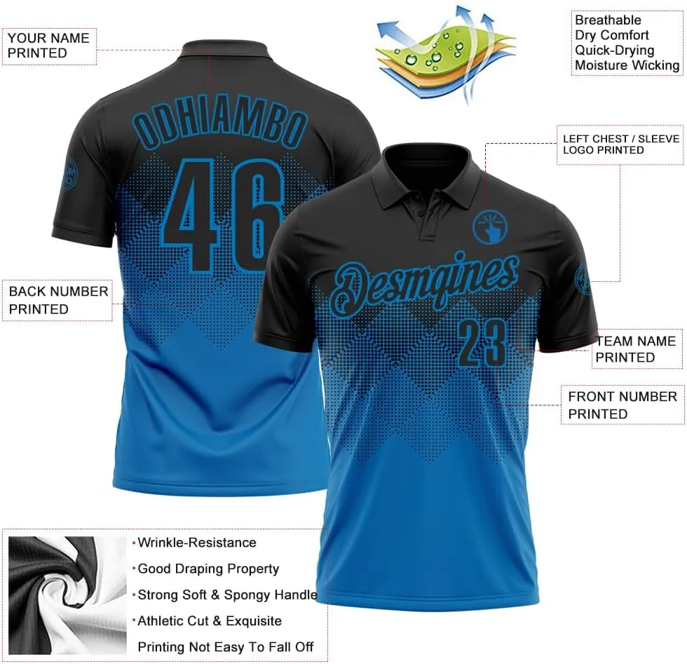 Custom Gradient Golf Polo Shirts Short Sleeve Bowling Dart Tennis Jersey Top Design Men Women Youth Work Business Tee