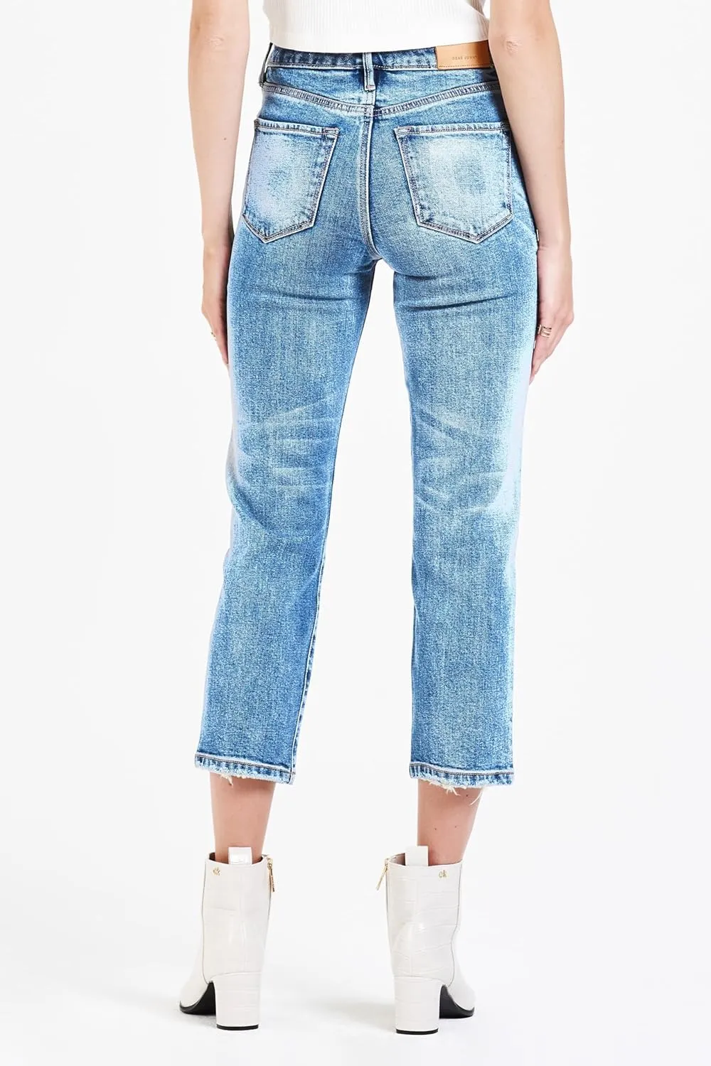 DEAR JOHN Frankie Women's Jeans Straight Fit Cropped High Rise
