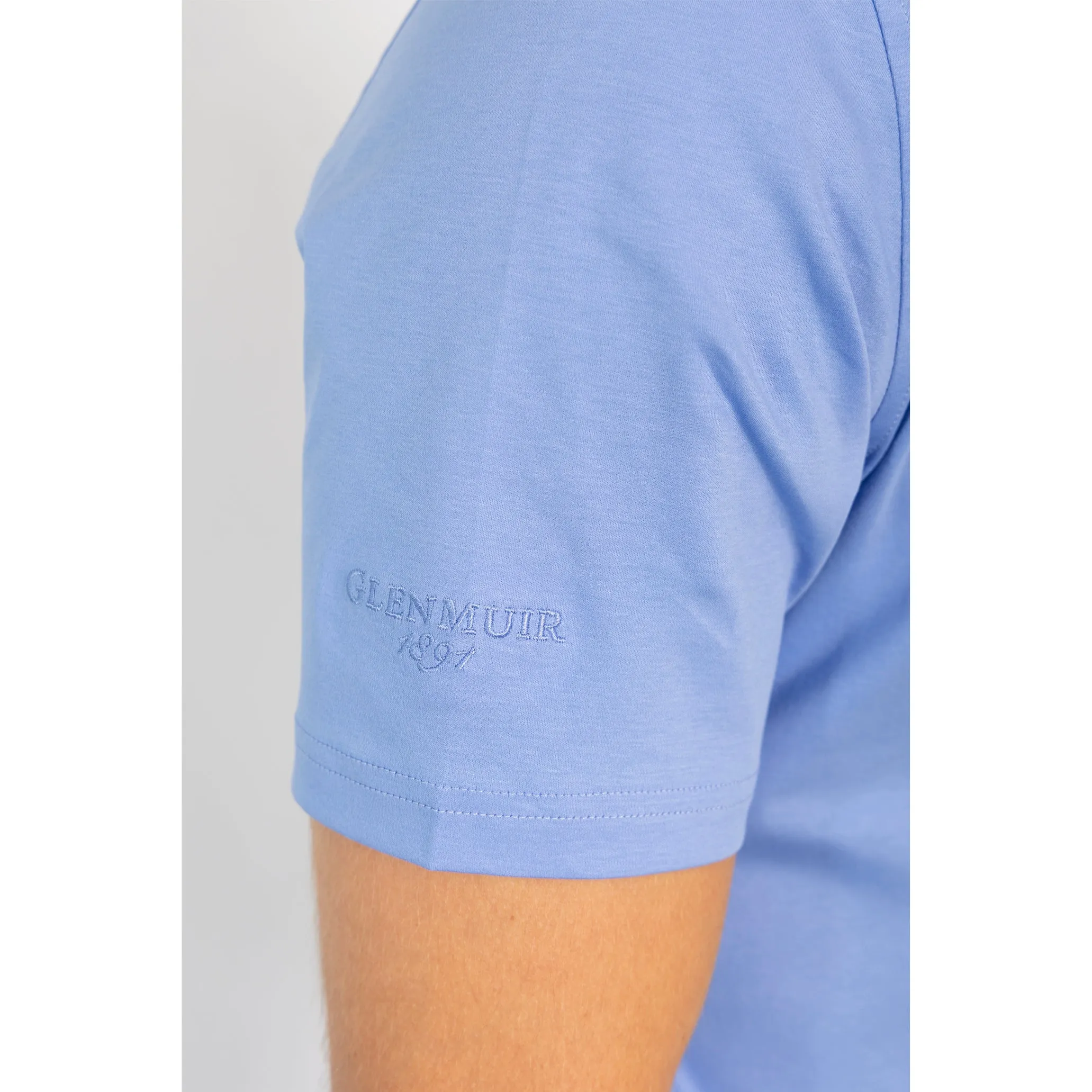 Glenmuir Tain Mercerised Cotton Golf Polo Shirt - Light Blue