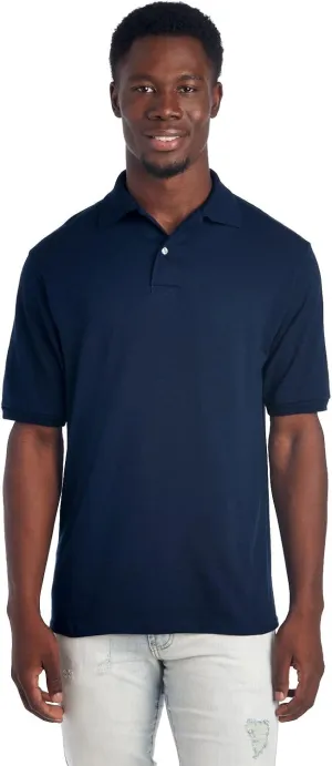 Jerzees Men's Short Sleeve Polo Shirts, Cotton Blend, Two Button Closure, Regular Fit, Sizes S-5x