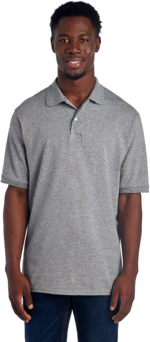Jerzees Men's Short Sleeve Polo Shirts, Cotton Blend, Two Button Closure, Regular Fit, Sizes S-5x