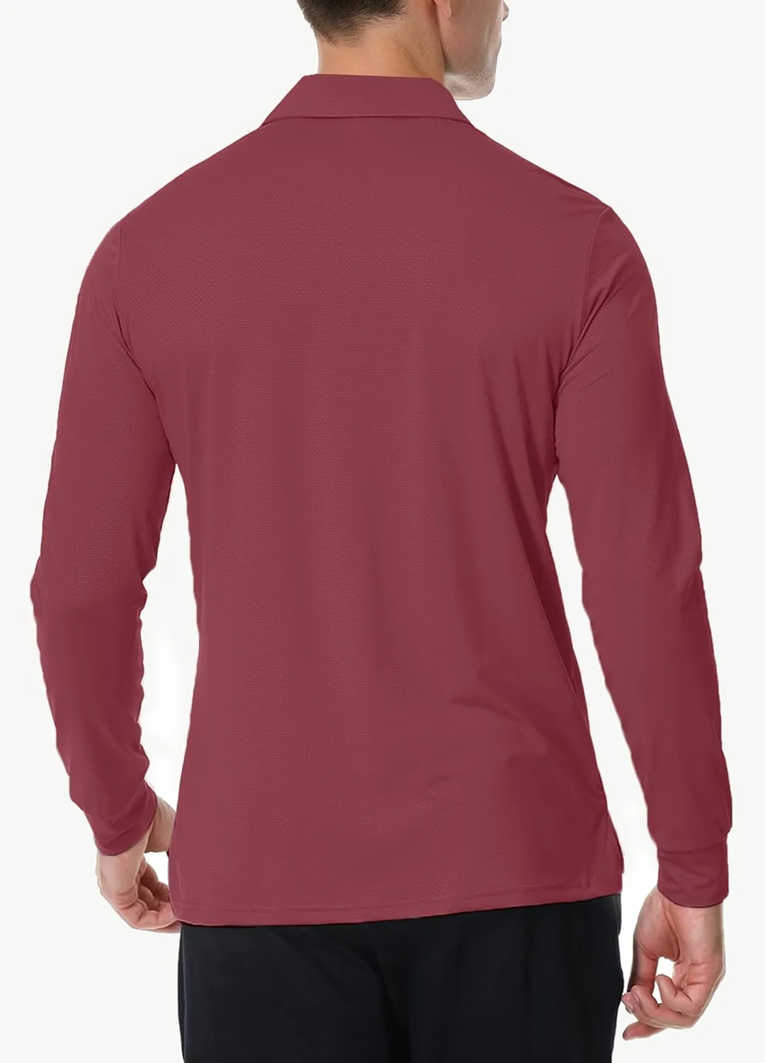 JWM Men's Long Sleeve Golf Polo Shirts - Athletic Casual Travel Performance Collar Shirts Lightweight Quick Dry UPF50