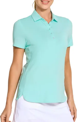 M MAELREG Womens Golf Shirt Short Sleeve 5 Buttons Quick Dry Casual Solid Moisture Wicking Tennis Polo Shirts for Women