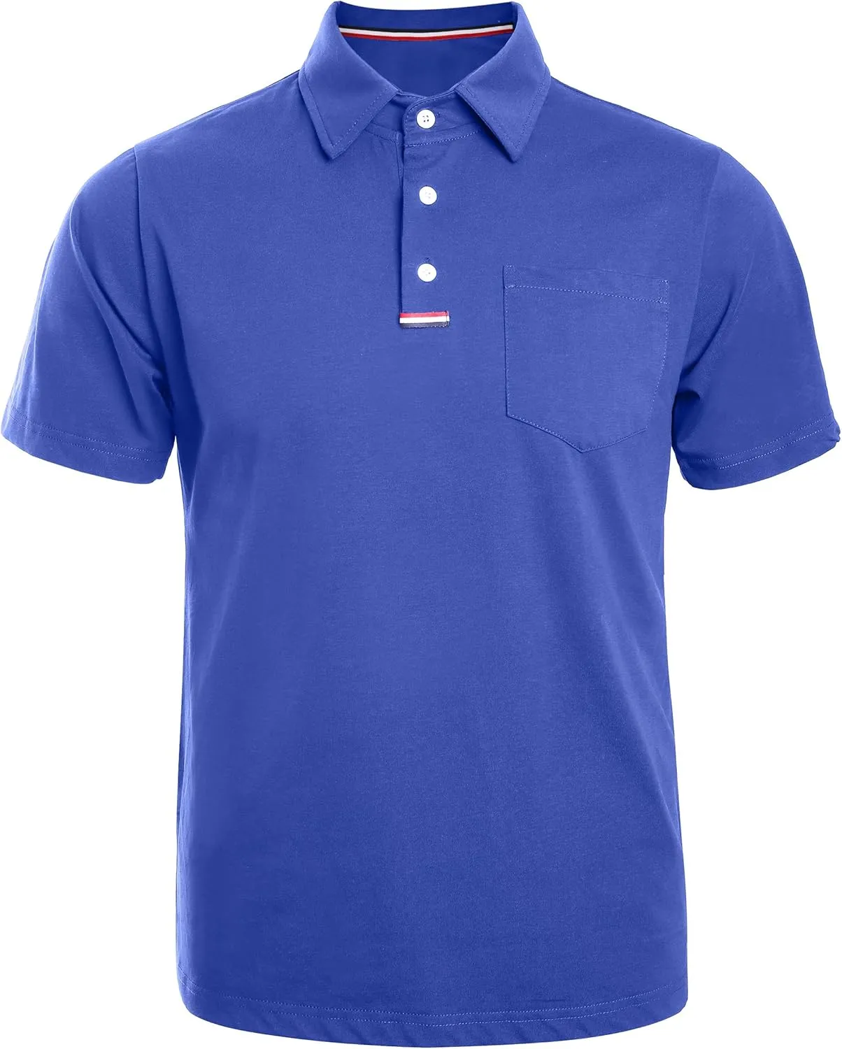 Men's Golf Polo Shirts Short Sleeve Moisture Wicking Dry Pocket Casual Cotton Blend Golf Shirts for Men
