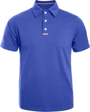 Men's Golf Polo Shirts Short Sleeve Moisture Wicking Dry Pocket Casual Cotton Blend Golf Shirts for Men