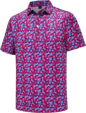 Men's Golf Polo Shirts Short Sleeve Performance Moisture Wicking Dry Fit Funny Golf Polo Shirts for Men