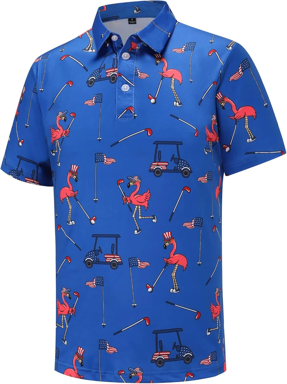 Men's Golf Polo Shirts Short Sleeve Performance Moisture Wicking Dry Fit Funny Golf Polo Shirts for Men