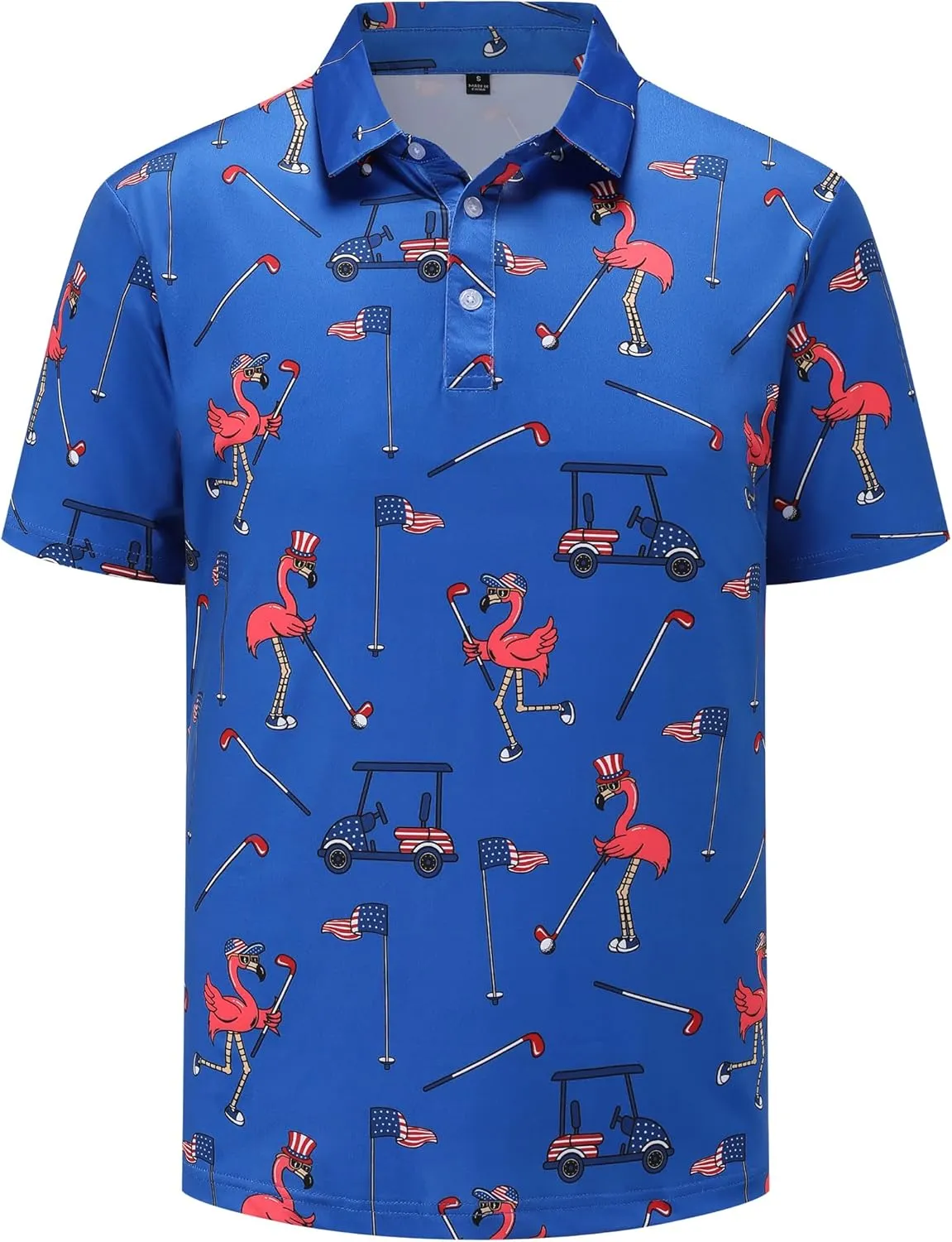 Men's Golf Polo Shirts Short Sleeve Performance Moisture Wicking Dry Fit Funny Golf Polo Shirts for Men