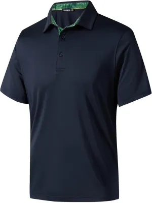 Mens Golf Shirts Dry Fit Short Sleeve Casual Performance Solid Collared Polo Shirts for Men