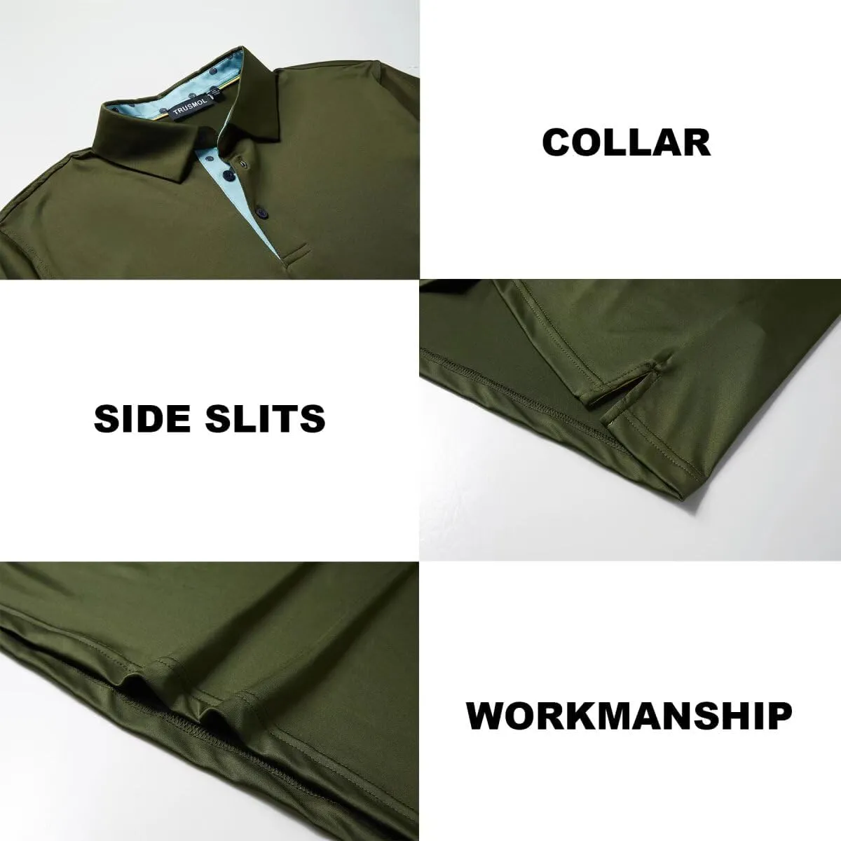Mens Golf Shirts Dry Fit Short Sleeve Casual Performance Solid Collared Polo Shirts for Men