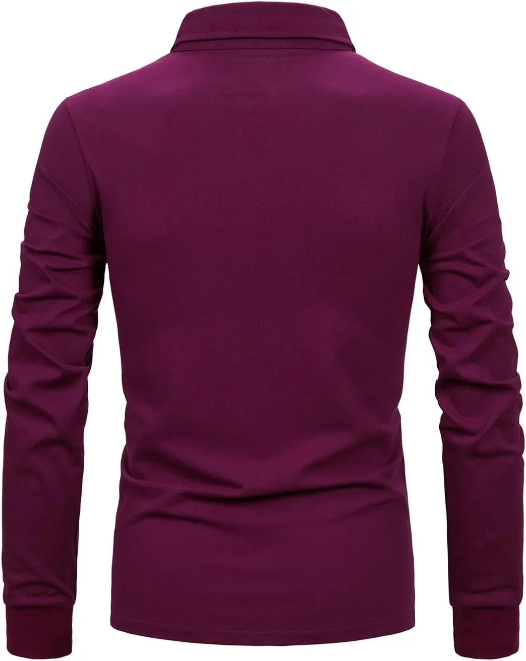 Mens Polo Shirts Long Sleeve Casual Plaid Collar Golf Shirt for Men Slim Fit Cotton Polo T Shirts Top
