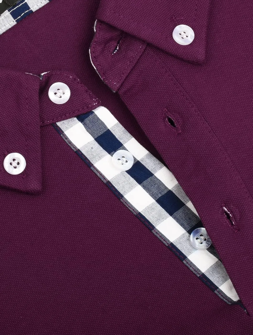 Mens Polo Shirts Long Sleeve Casual Plaid Collar Golf Shirt for Men Slim Fit Cotton Polo T Shirts Top