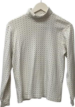 one up golf White High Neck Long Sleeved T-shirt UK S