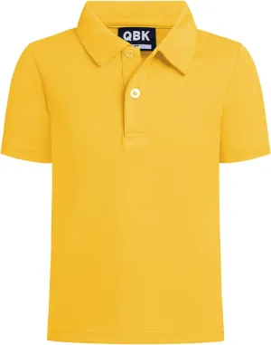 QBK Toddler to Youth Boys' Performance Polo Kids Collared Golf Shirt School Uniform