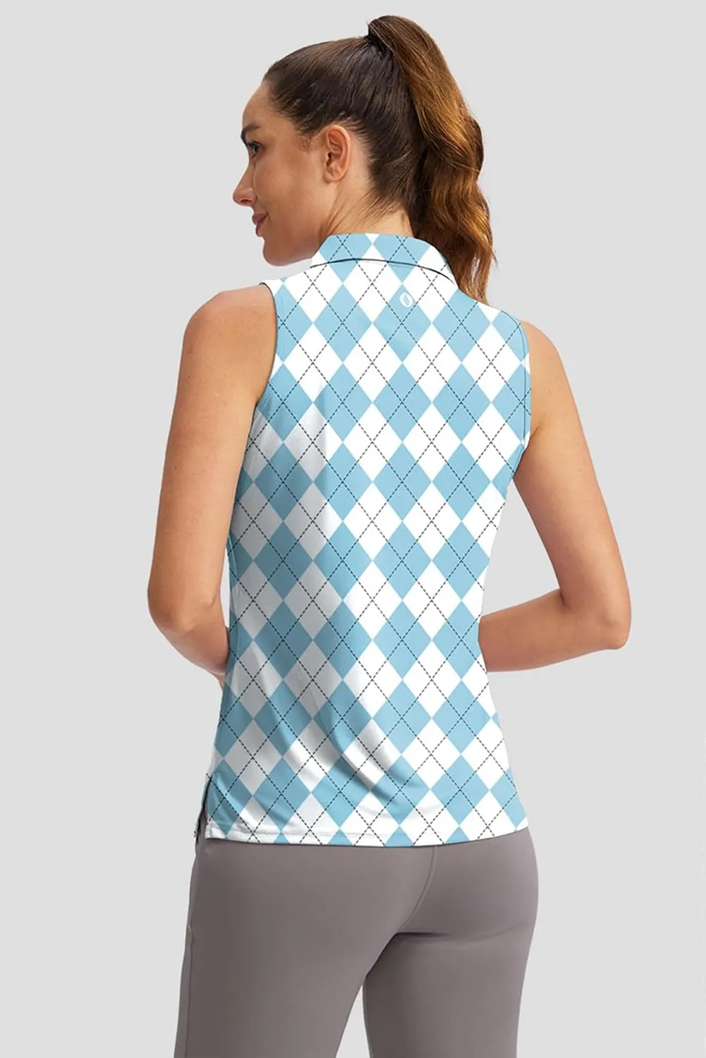 SANTINY Women's Sleeveless Golf Shirt V-Neck Tennis Tank Tops Collared Golf Polo Shirts for Women