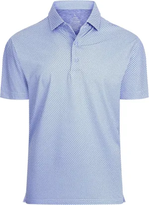 WARHORSEE Mens Golf Shirt Short Sleeve Super Stretch Printed Golf Polo Moisture Wicking Dry Fit Polo Shirts for Men
