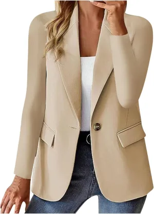 Womens Blazers for Work Casual Long Sleeve Business Office Jackets Cardigan Trendy Spring Fashion Blazer